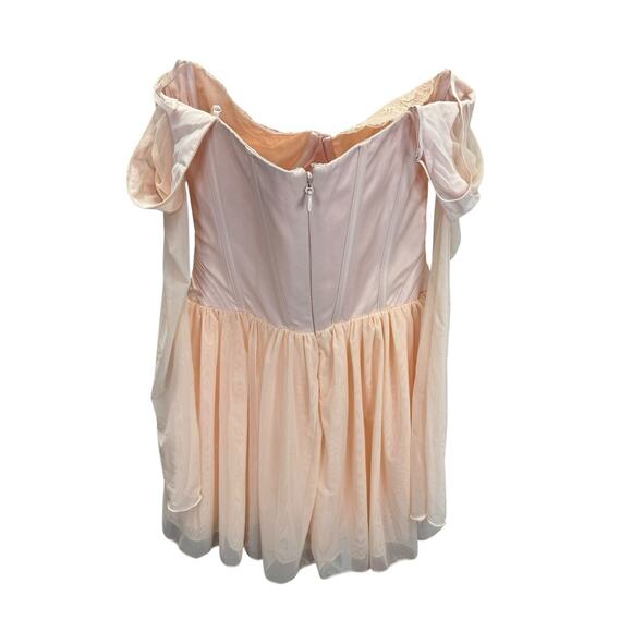 House of CB Vivi Peach Corset Mini Dress S Plus Cup Balletcore Babydoll - Picture 8 of 10